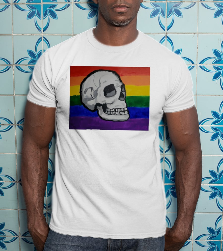 Pride Skull LGBT Rainbow Flag T-Shirt