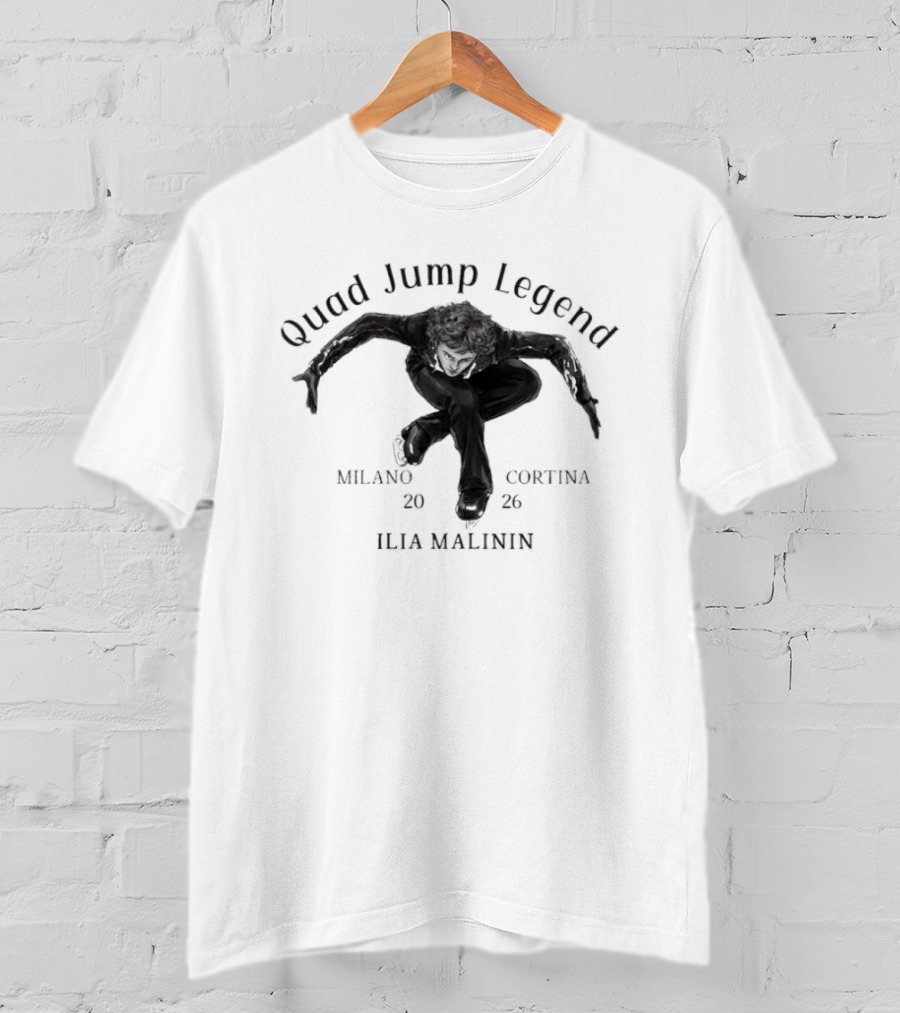 Quad Jump Legend Ilia Malinin Milano Cortina 2026 T-Shirt