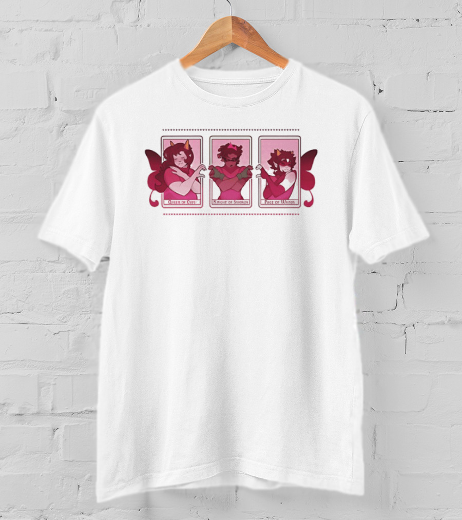 Queen Of Cups Knight Of Swords Page Of Wands Tarot Homestuck Characters T-Shirt