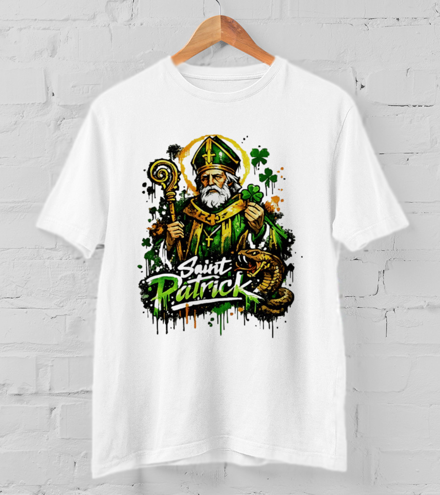 Saint Patrick Ireland St Patrick's Day With Shamrock And Snake T-Shirt