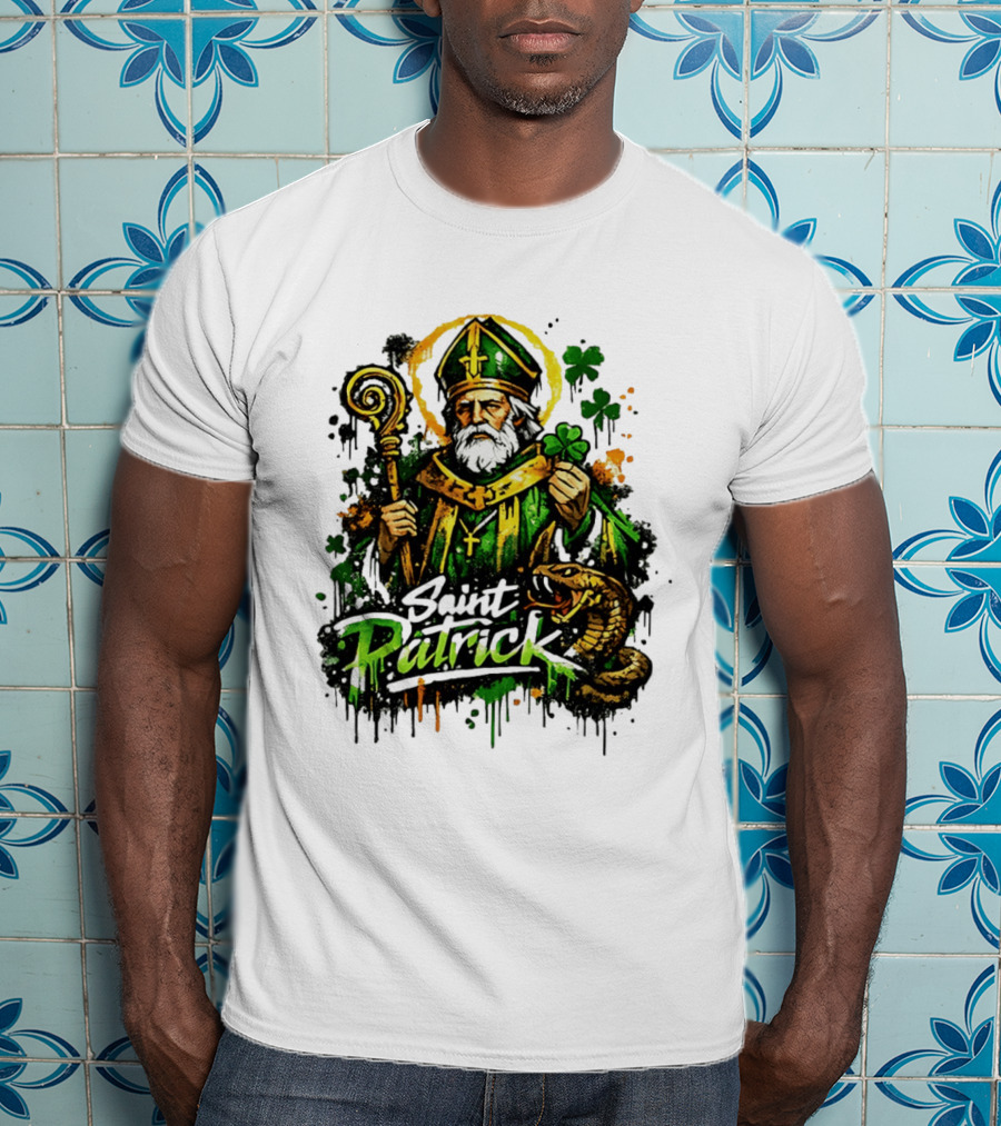 Saint Patrick Ireland St Patrick's Day With Shamrock And Snake T-Shirt