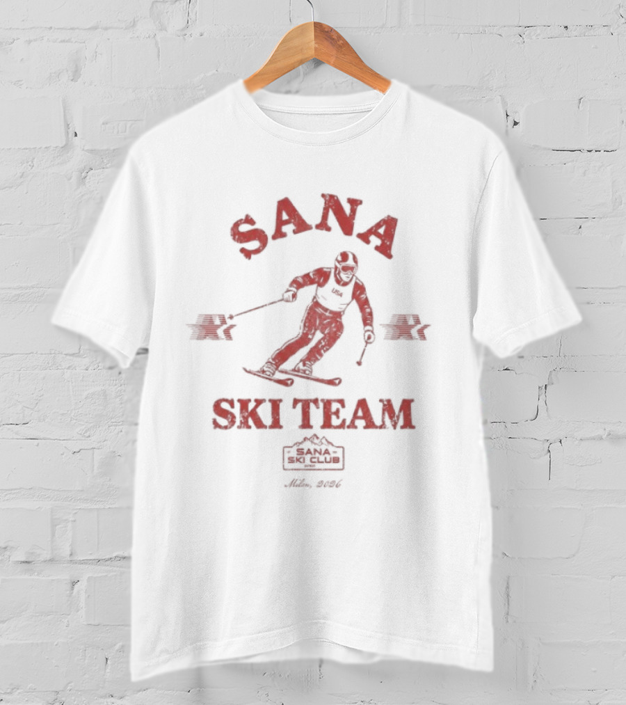 Sana Ski Team Milan 2026 Olympic Winter Sports Competition T-Shirt