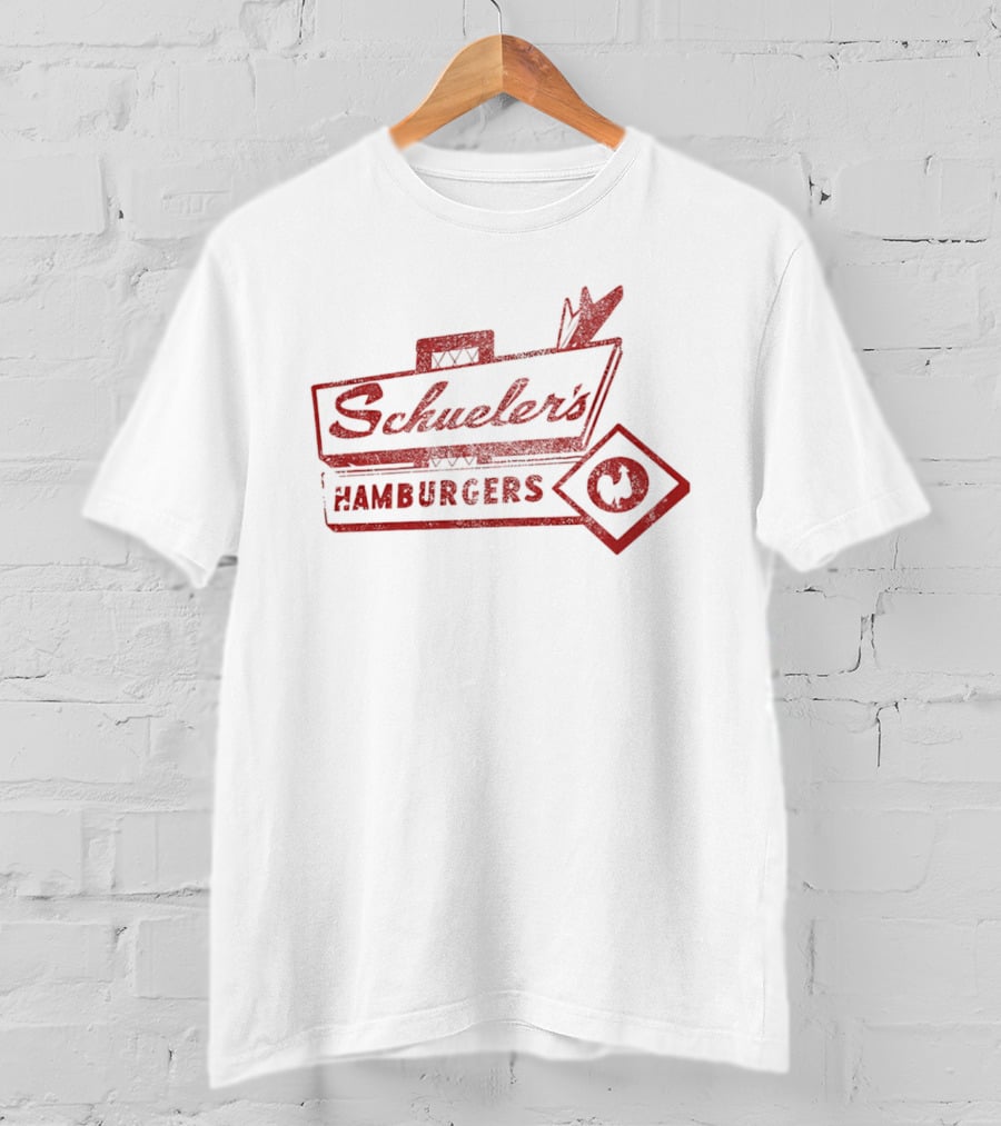 Schuler's Hamburgers Cursive Retro Diner Red T-Shirt