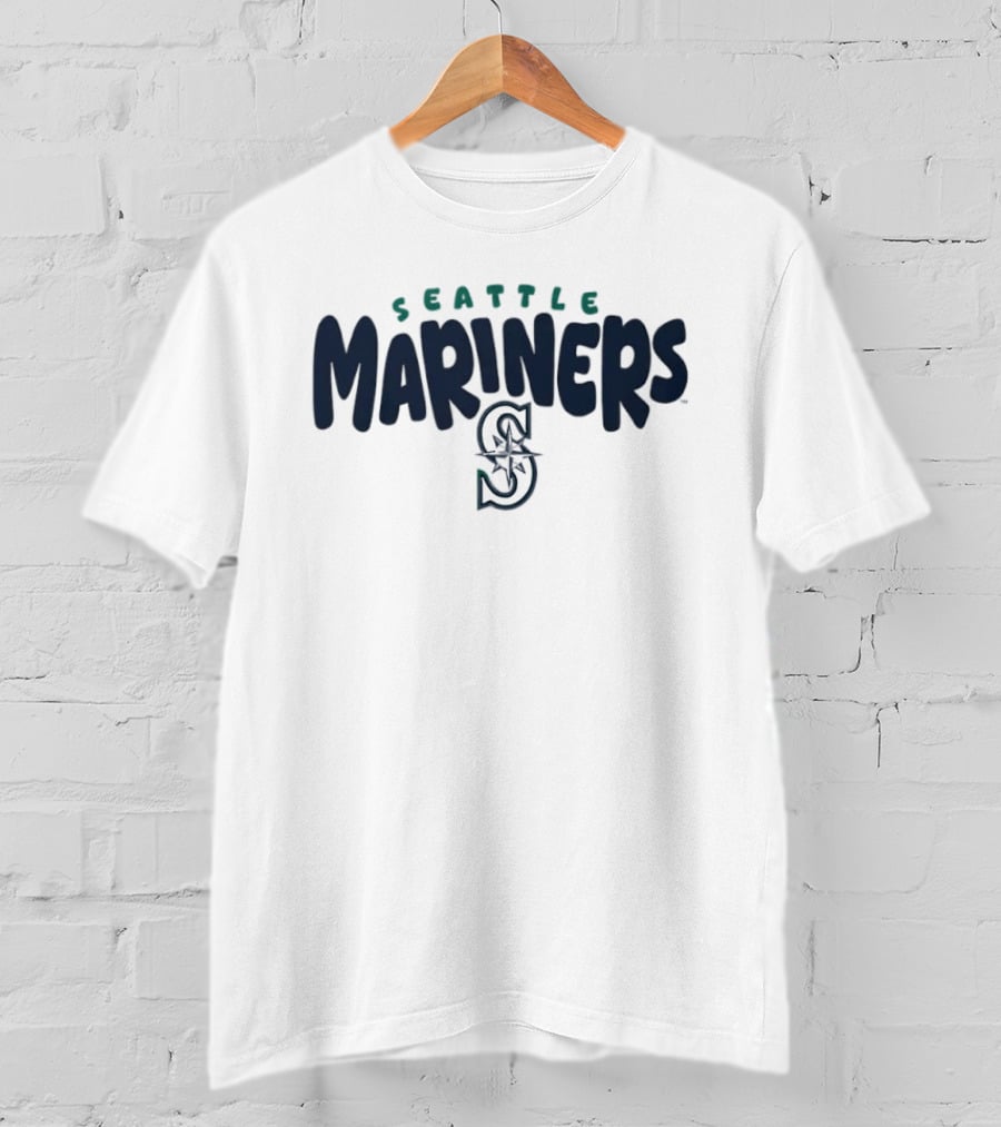 Seattle Mariners Baseball Crew Neck Bubble T-Shirt