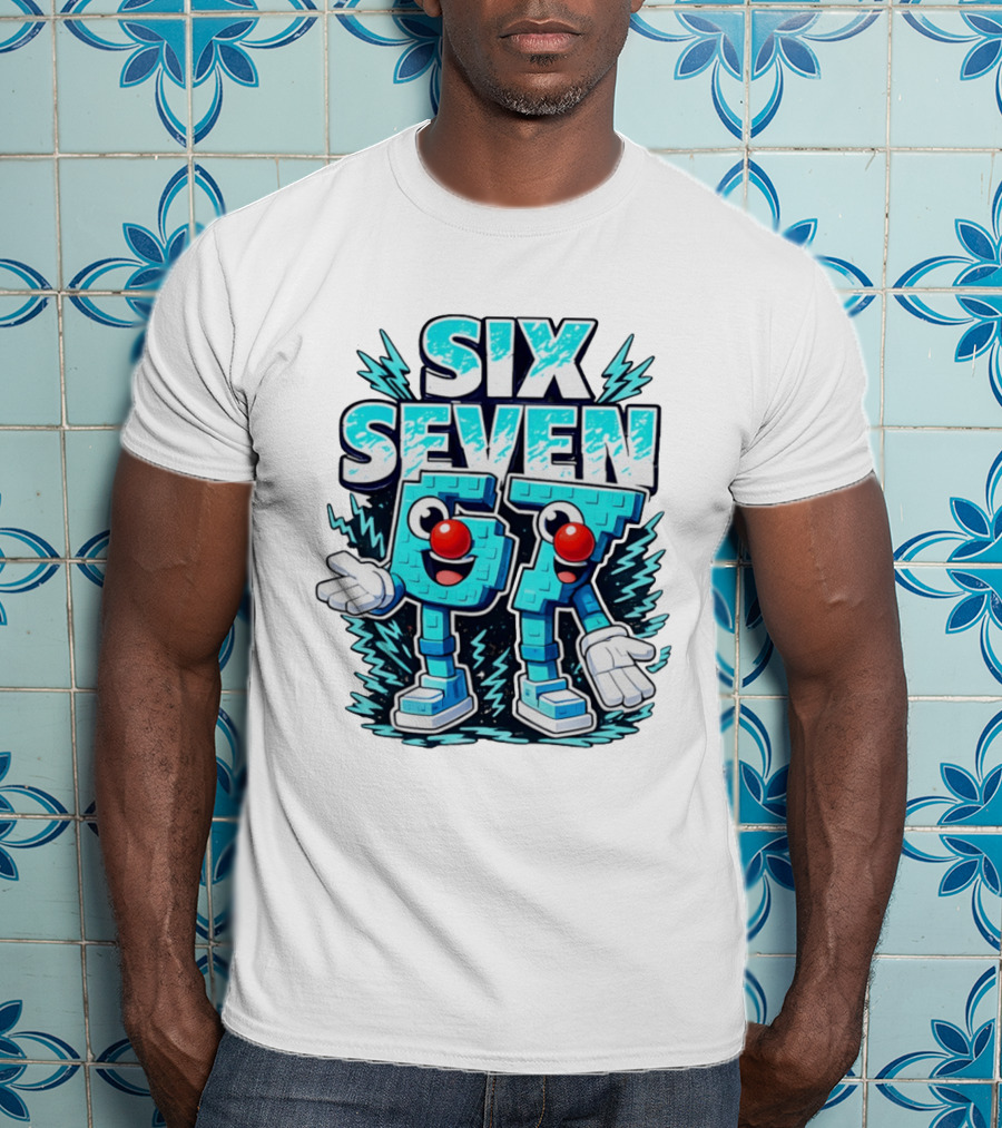 Six Seven 67 Red Nose Characters With Excited Expressions T-Shirt