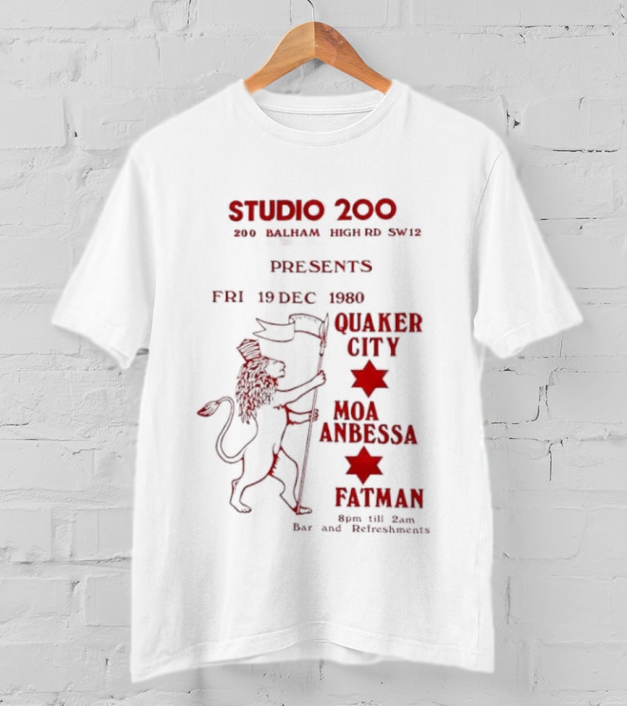 Studio 200 Presents Quaker City Moa Anbessa Fatman Dec 1980 T-Shirt