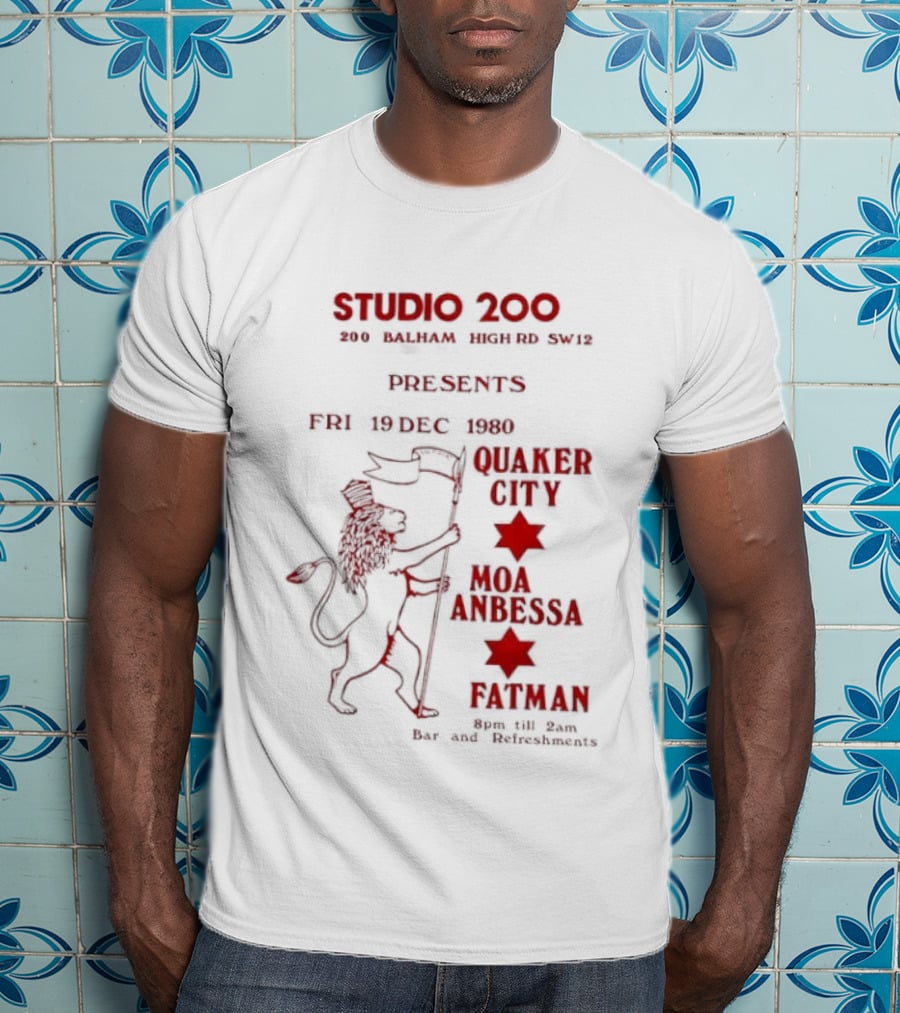 Studio 200 Presents Quaker City Moa Anbessa Fatman Dec 1980 T-Shirt