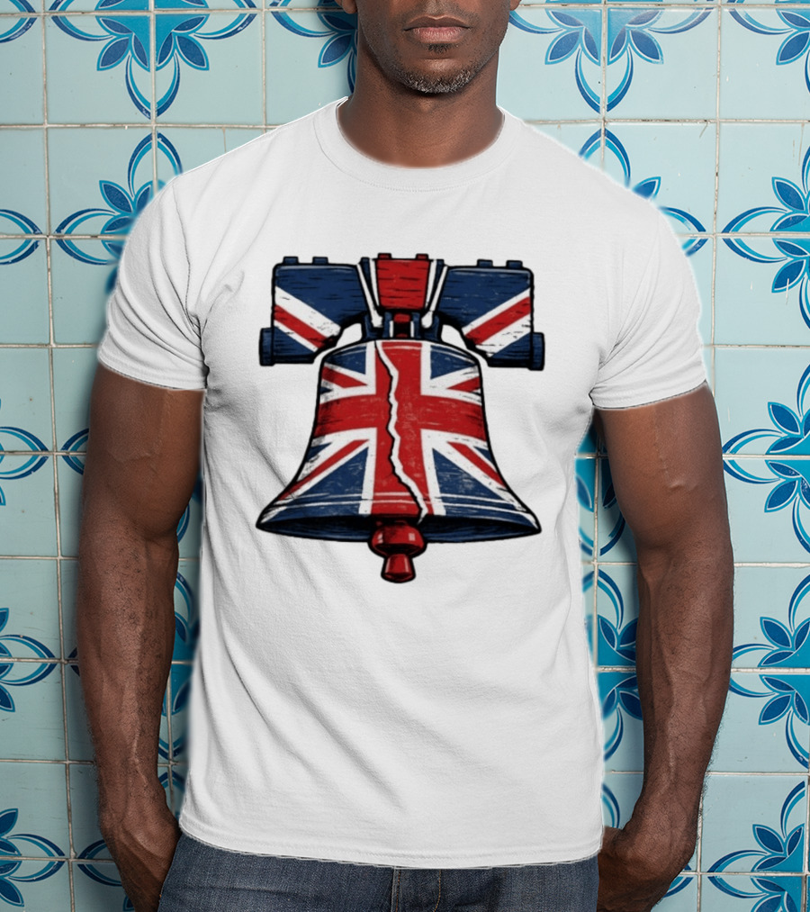 Union Jack Liberty Bell UK American Icon Fusion T-Shirt