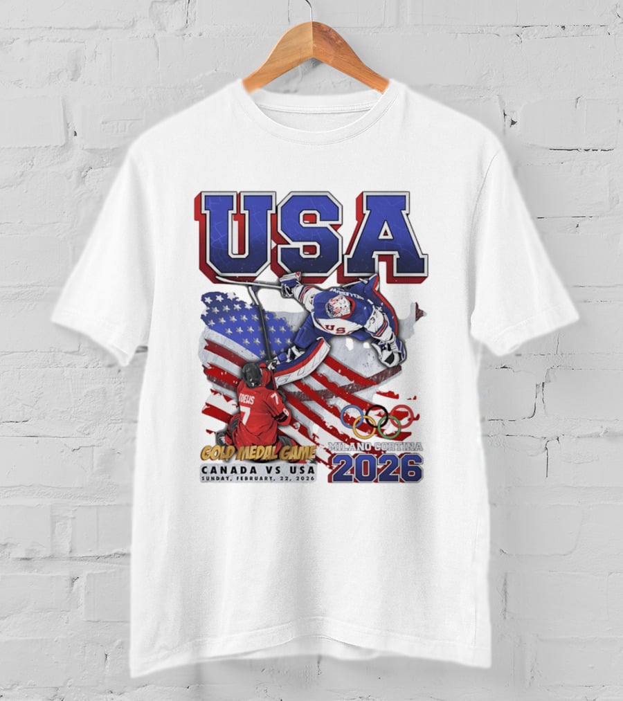 USA Hockey Gold Medal Game Canada Vs USA Milano Cortina 2026 T-Shirt