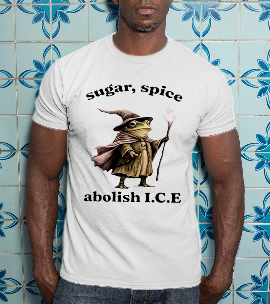 Sugar Spice Wizard Frog Abolish ICE 2026 T-Shirt