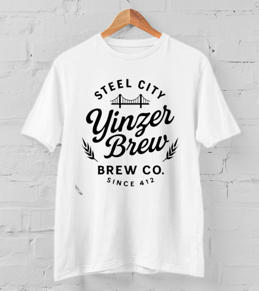 Steel City Yinzer Brew Brew Co. Since 412 With Bridge T-Shirt