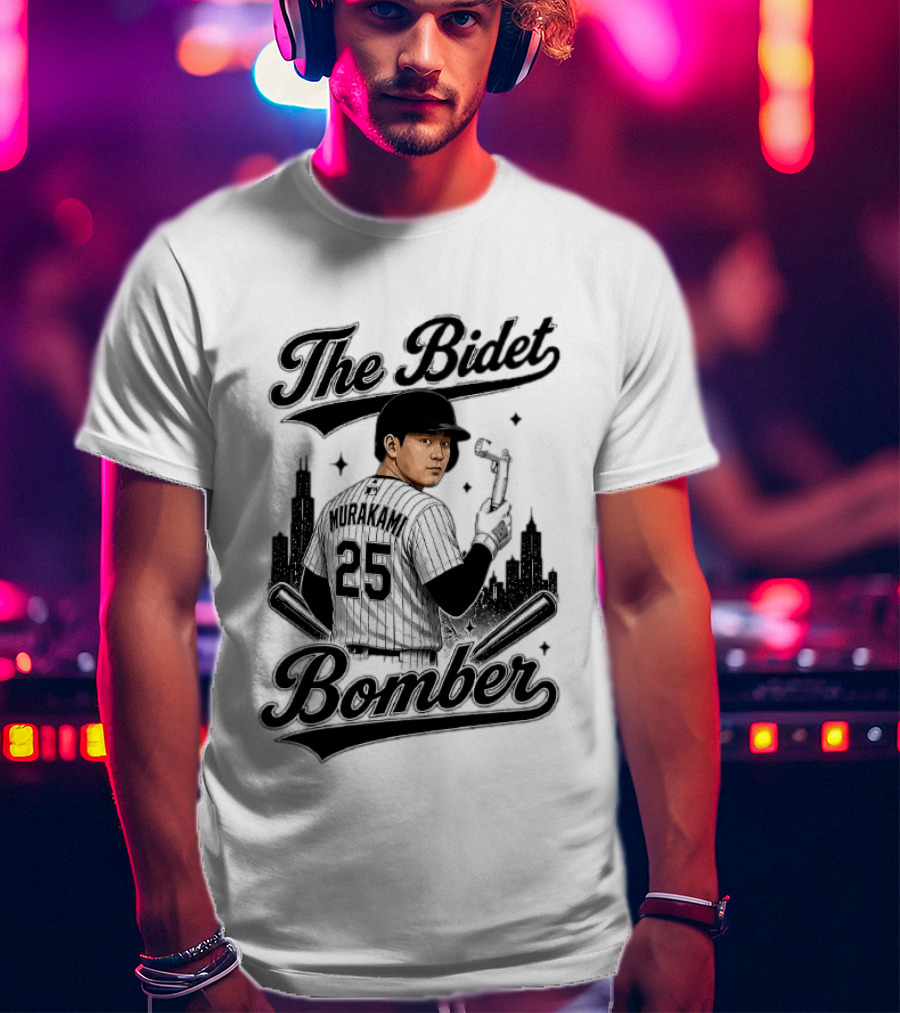 Murakami The Bidet Bomber 25 Baseball City Skyline T-Shirt