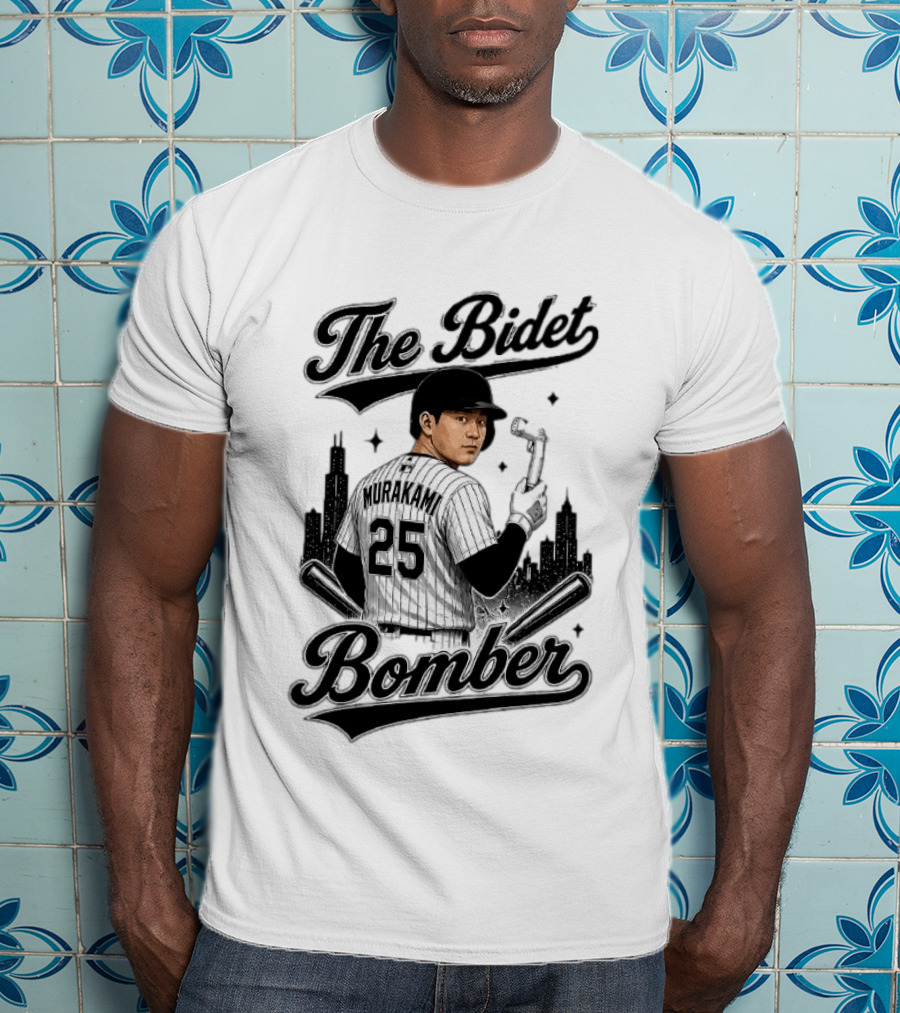 Murakami The Bidet Bomber 25 Baseball City Skyline T-Shirt