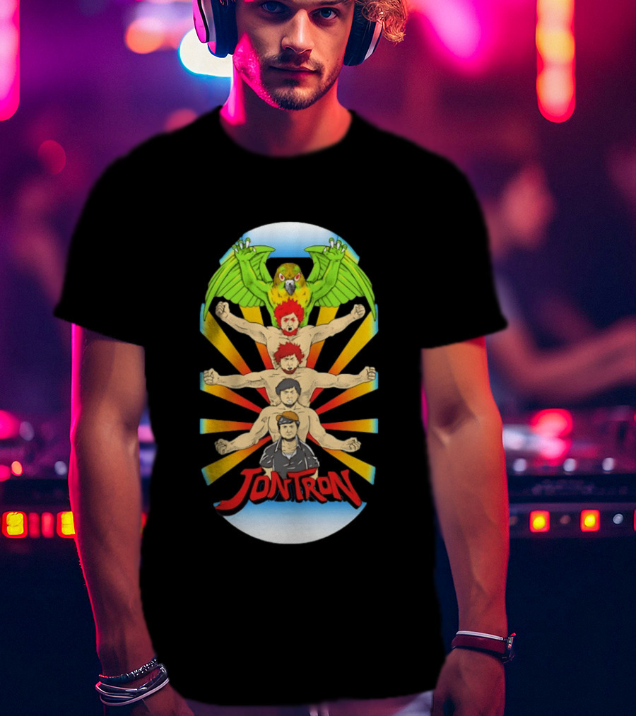 JonTron Characters Cartoon With Green Parrot T-Shirt