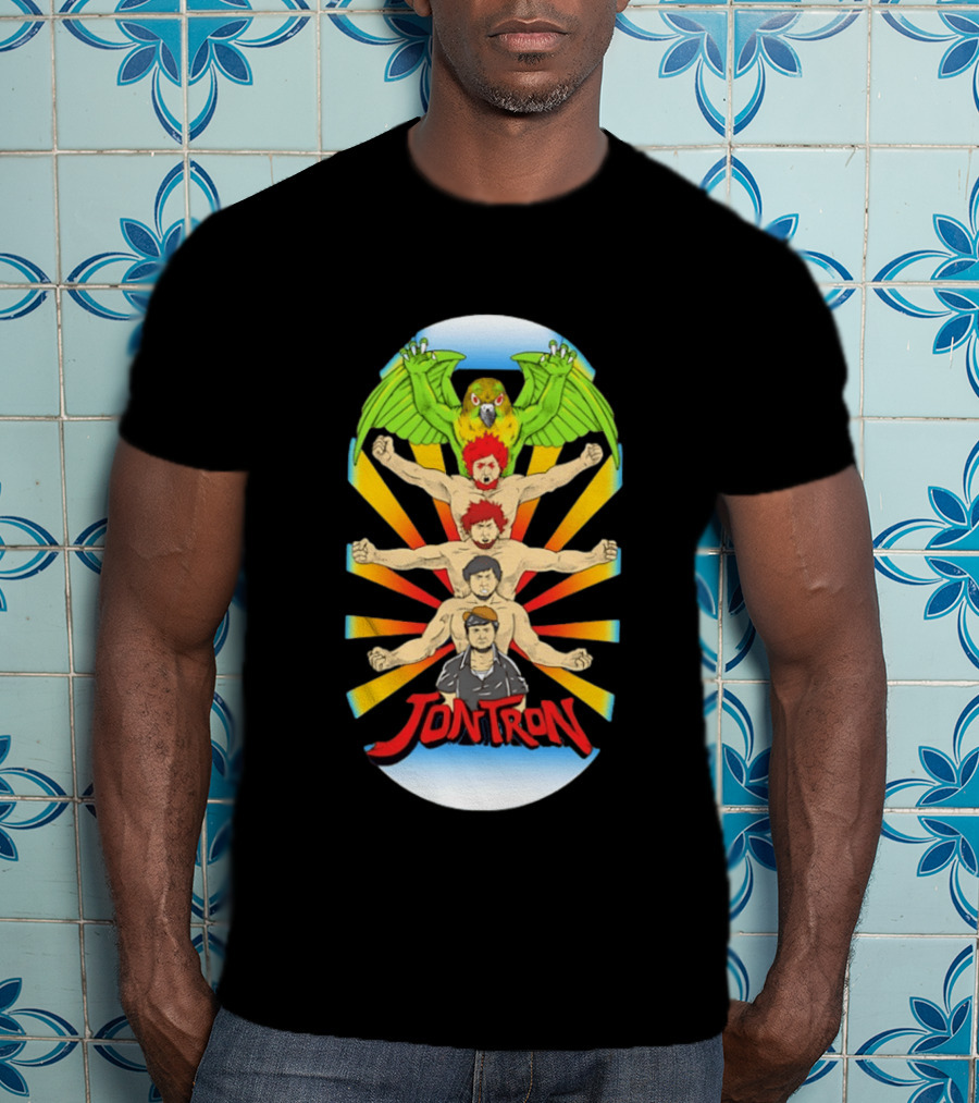 JonTron Characters Cartoon With Green Parrot T-Shirt