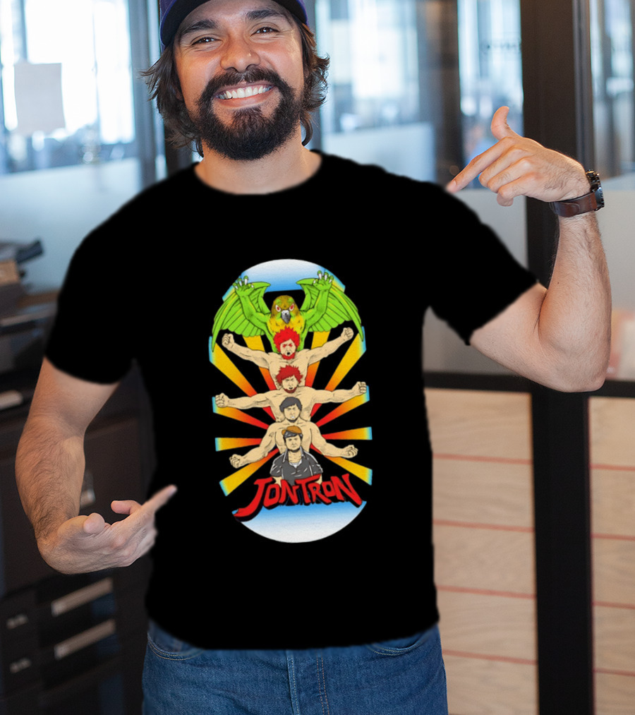 JonTron Characters Cartoon With Green Parrot T-Shirt