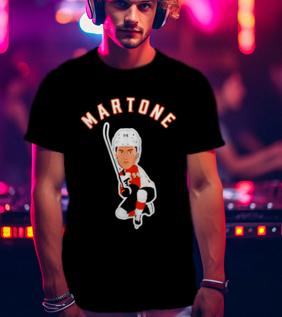 Philadelphia Flyers Porter Martone 94 Hockey Caricature T-Shirt