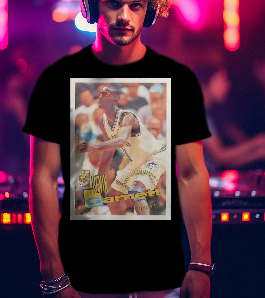 Kevin Garnett NBA 1995 Minnesota Timberwolves Rookie Card Forward T-Shirt