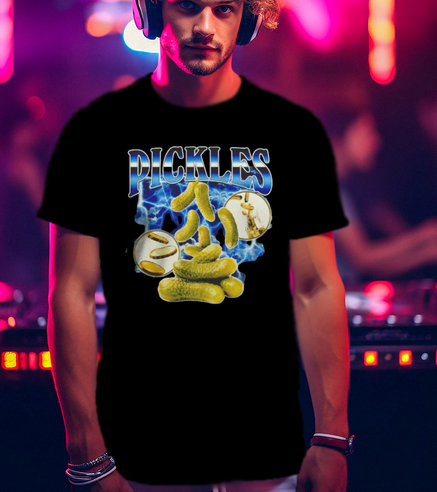 Thunder Pickles Crunch Power Electric Blue Lightning Pickles T-Shirt