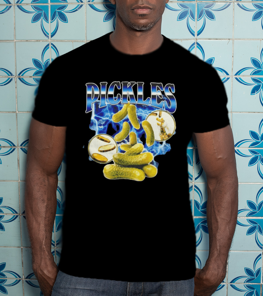 Thunder Pickles Crunch Power Electric Blue Lightning Pickles T-Shirt