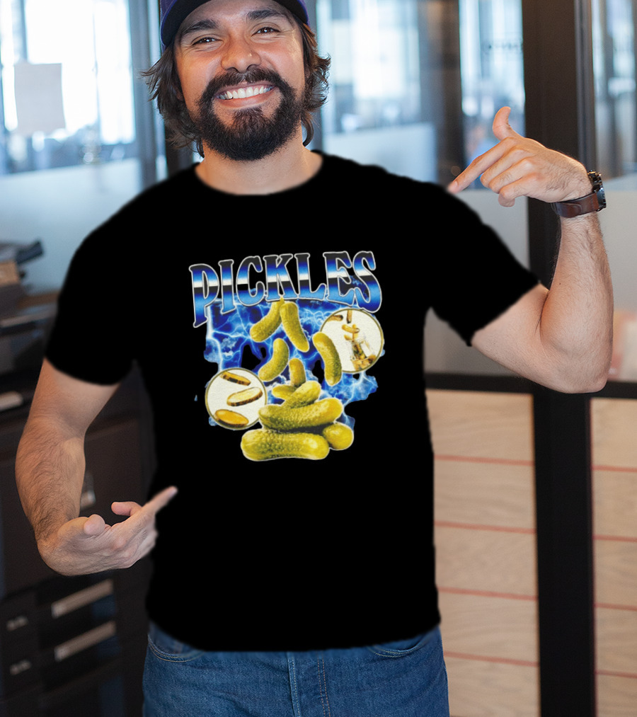 Thunder Pickles Crunch Power Electric Blue Lightning Pickles T-Shirt