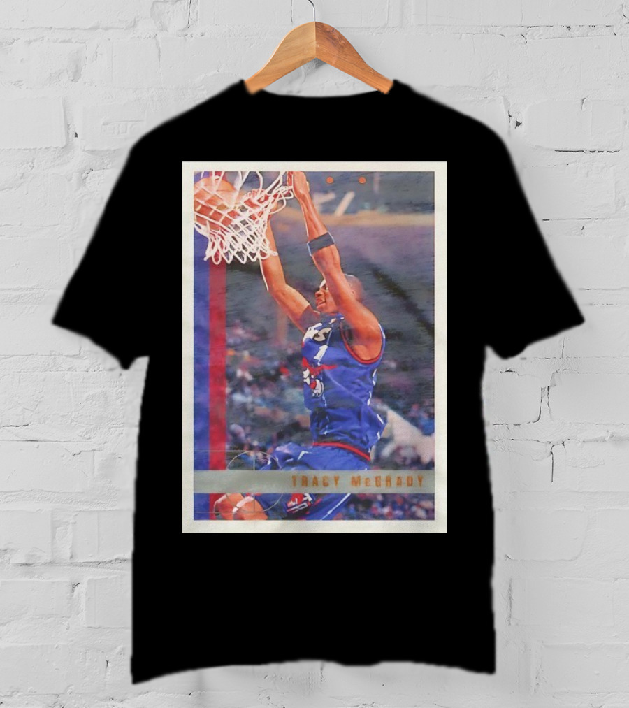 Tracy McGrady Toronto Raptors 1996 Basketball Card Dunk Slam T-Shirt