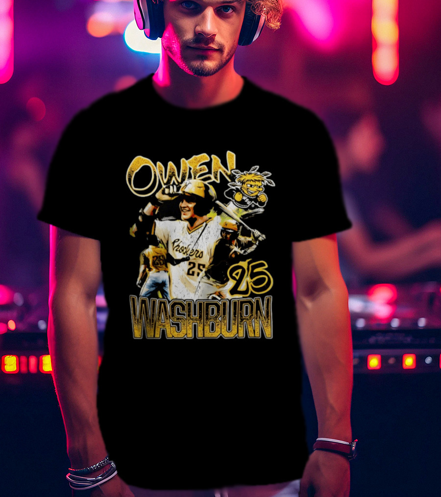 Owen Washburn Wichita State Shockers Baseball Celebration 25 T-Shirt