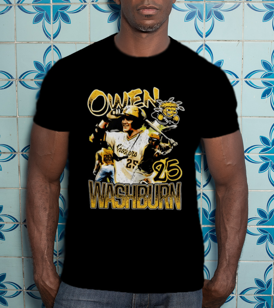 Owen Washburn Wichita State Shockers Baseball Celebration 25 T-Shirt