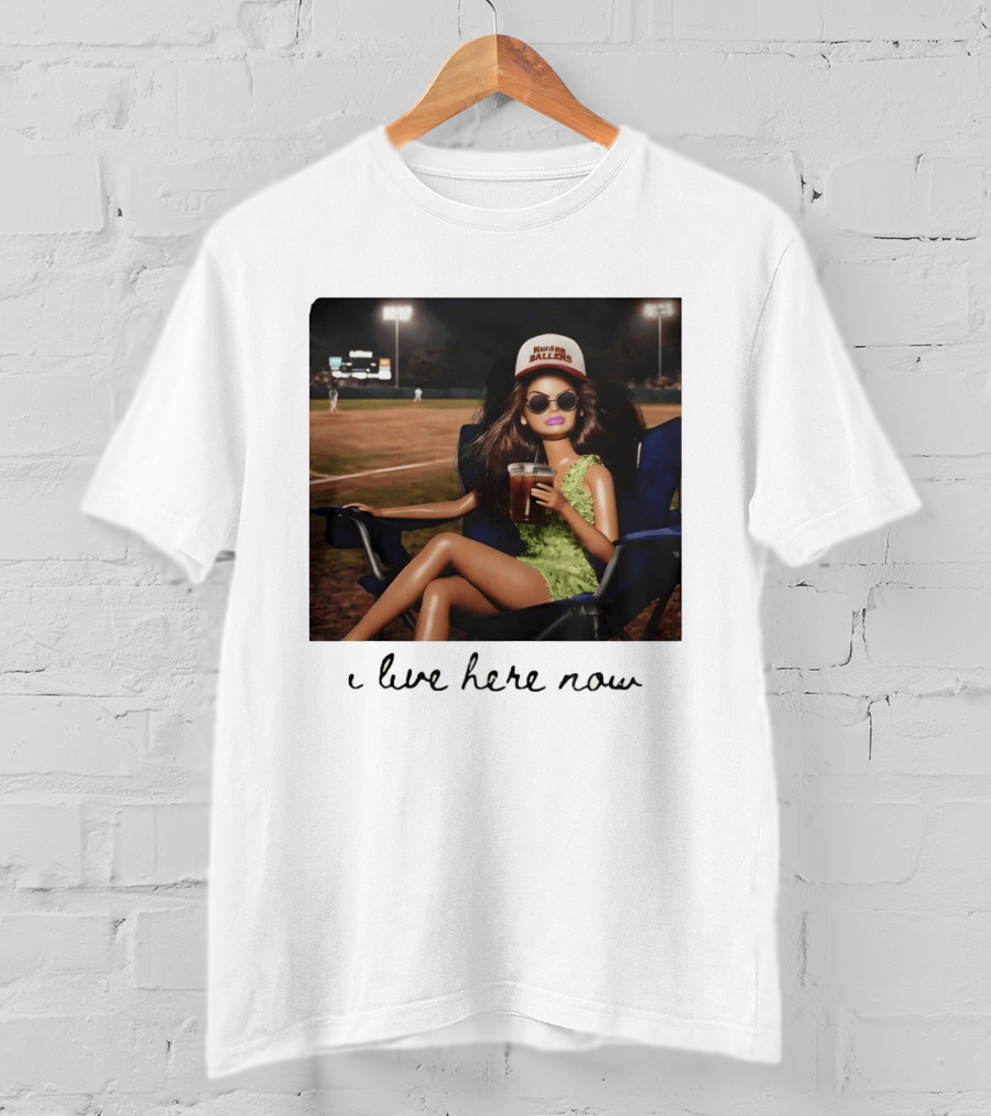 Barbie Doll Baseball Mom Kansas Ballers I Live Here Now T-Shirt