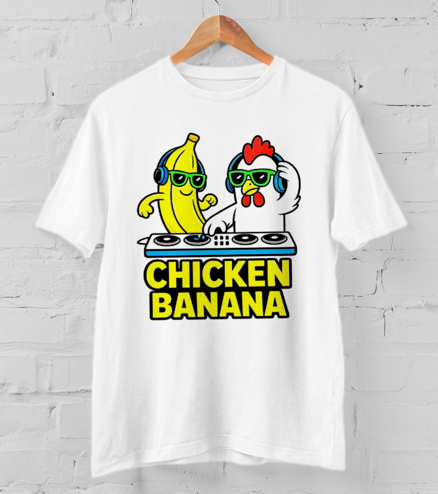 Chicken Banana DJ Headphones Music Party T-Shirt