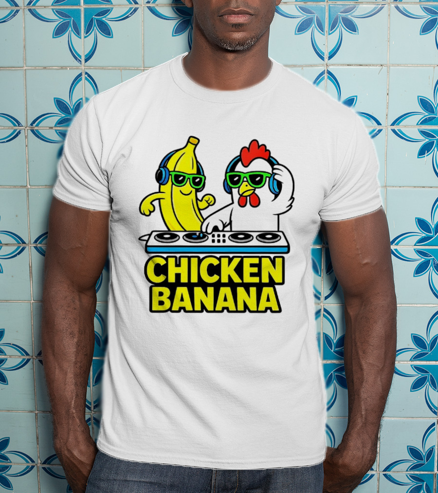 Chicken Banana DJ Headphones Music Party T-Shirt