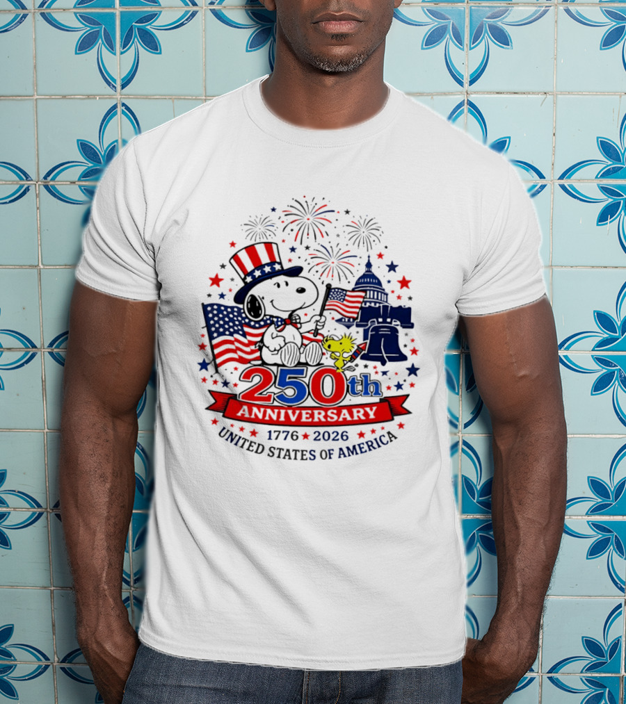 Snoopy 250th Anniversary 1776 2026 Patriotic Celebration United States Of America T-Shirt