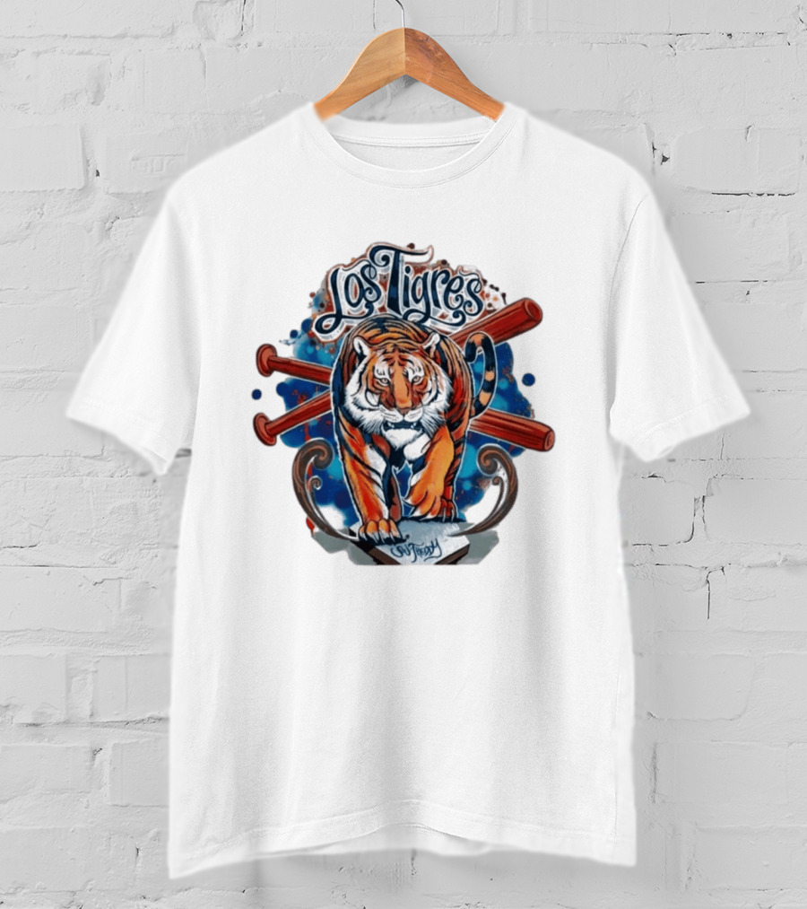 Los Tigres Detroit Baseball Tiger Art 2026 T-Shirt