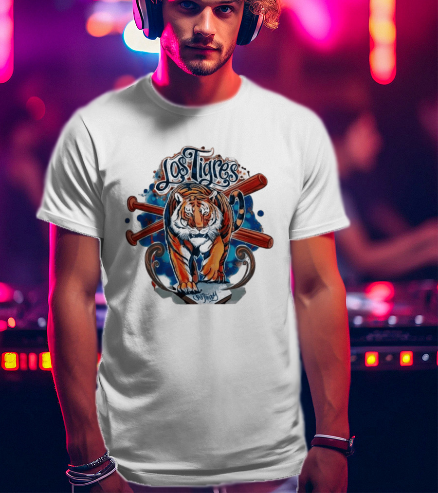 Los Tigres Detroit Baseball Tiger Art 2026 T-Shirt