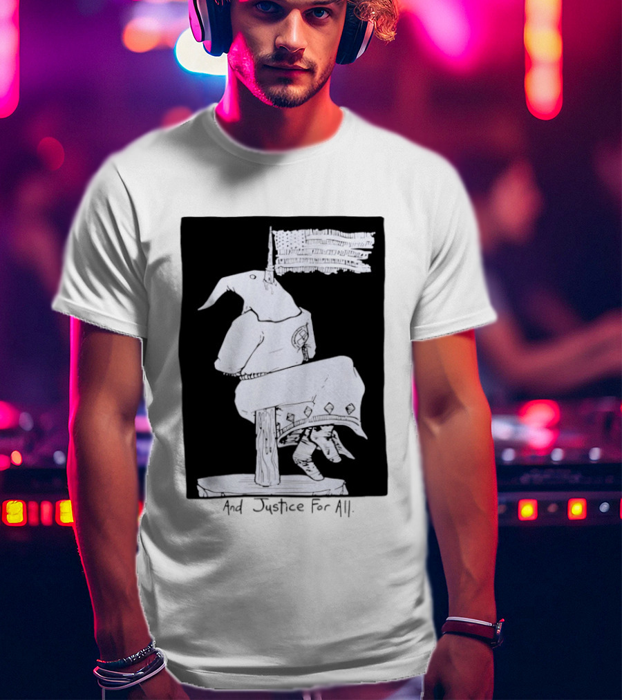 Anti Ku Klux Klan And Justice For All Hanging Effigy With Flag T-Shirt