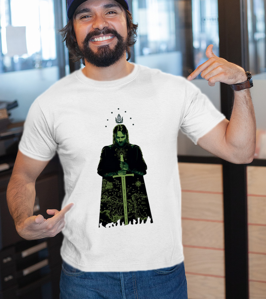 The Lord Of The Rings Aragorn Sword Map Middle Earth King T-Shirt