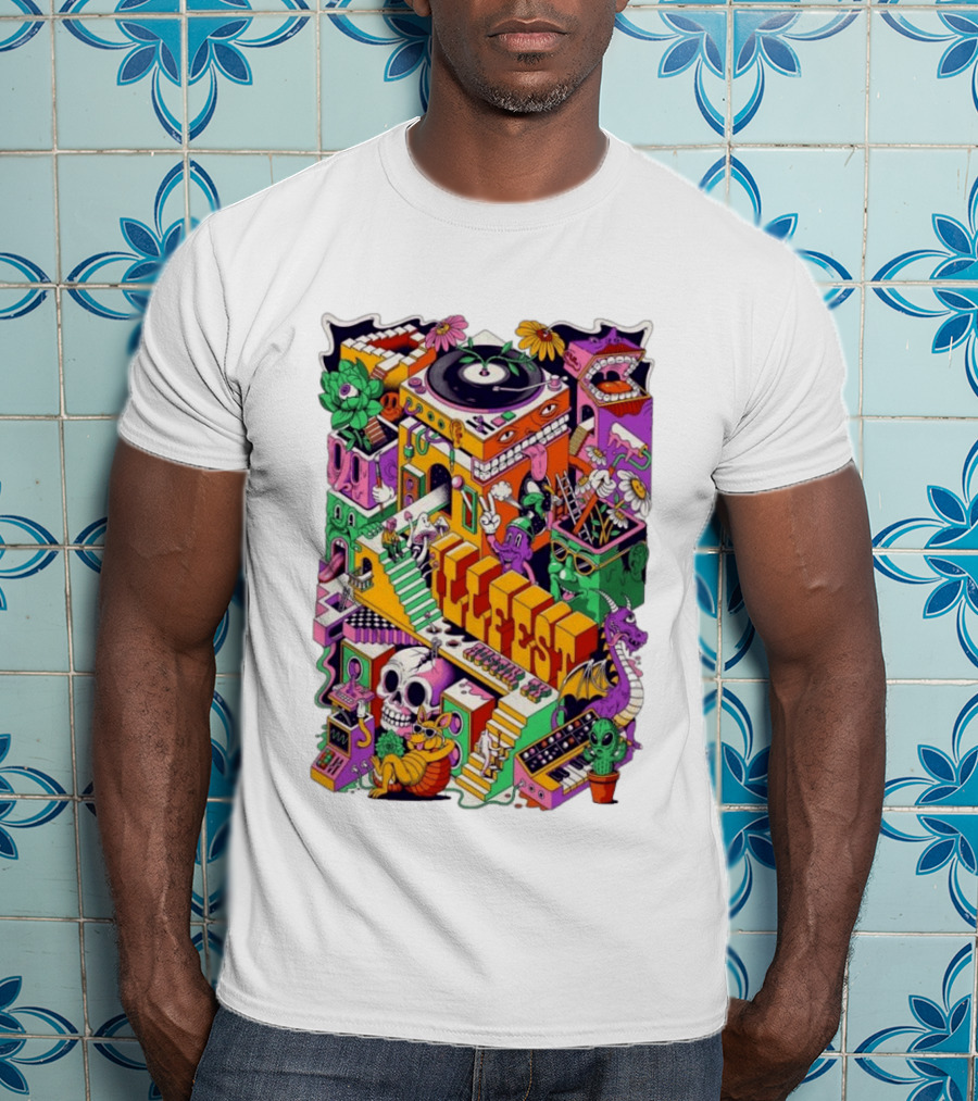 ILLfest 2026 Hostin TX Skeleton Alien Dragon DJ Event T-Shirt