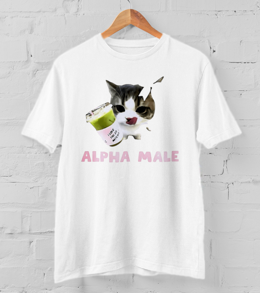 Cat I Love You So Matcha Alpha Male T-Shirt