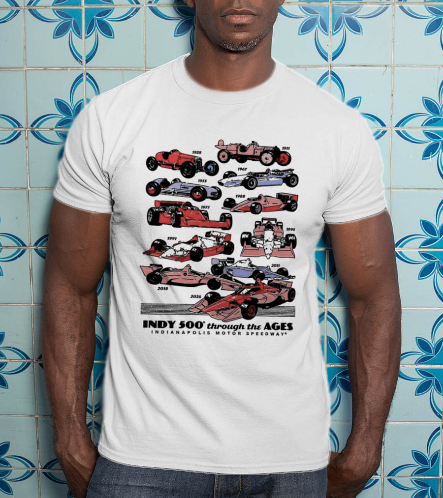 Indy 500 Through The Ages 2026 Racing Cars Evolution T-Shirt