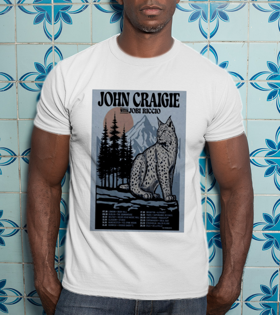 John Craigie With Jobi Riccio Tour 2026 Europe Concert Dates Lynx Mountain Forest T-Shirt