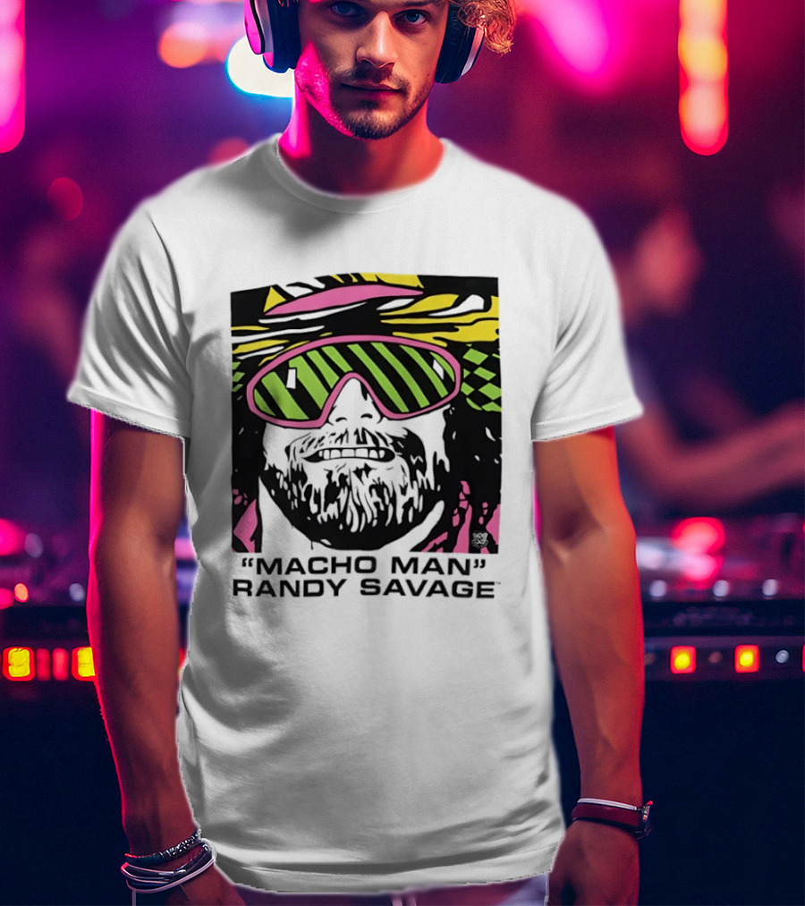 Macho Man Randy Savage Retro Style Neon T-Shirt