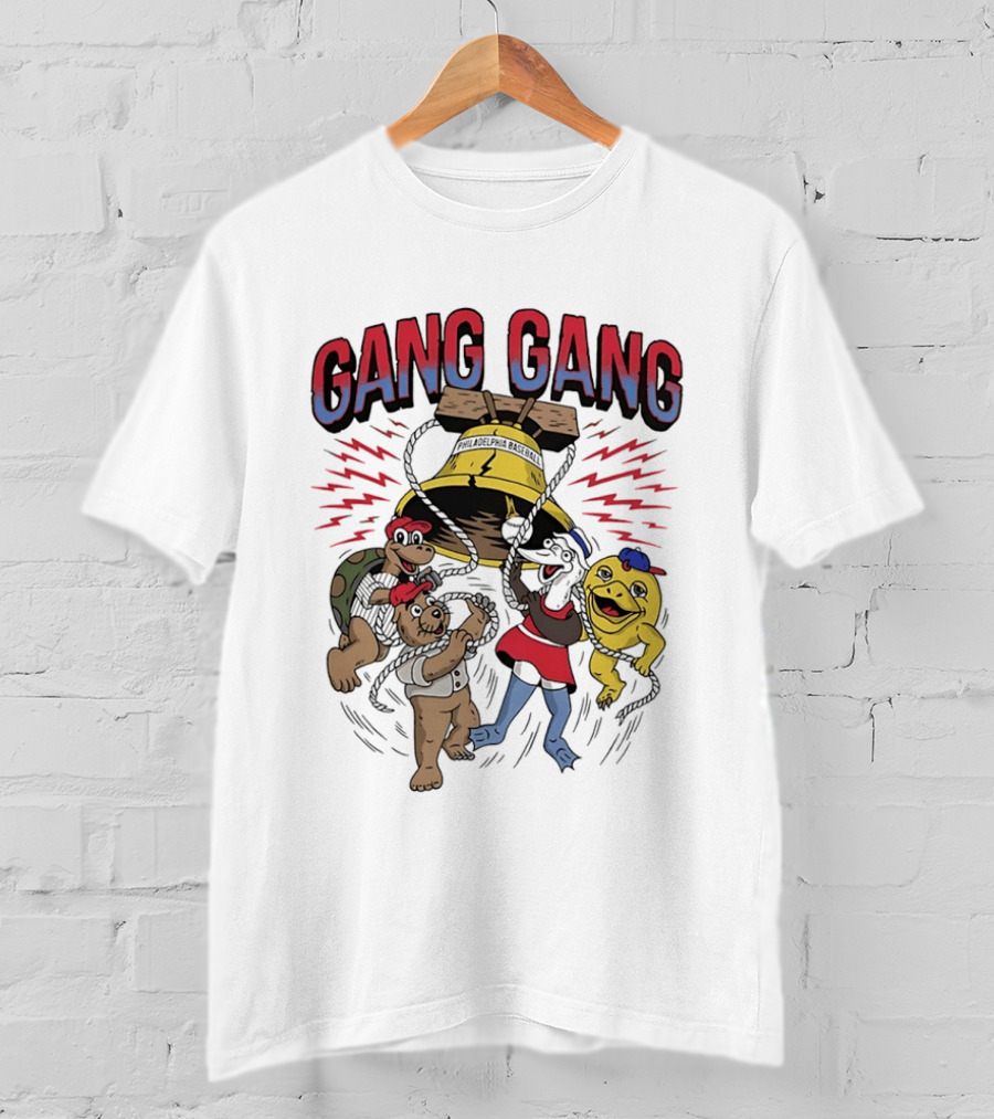 Philadelphia Phillies Liberty Bell Characters Gang Gang T-Shirt