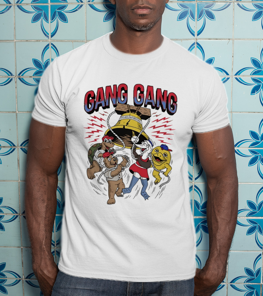 Philadelphia Phillies Liberty Bell Characters Gang Gang T-Shirt