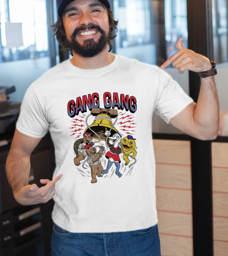 Philadelphia Phillies Liberty Bell Characters Gang Gang T-Shirt