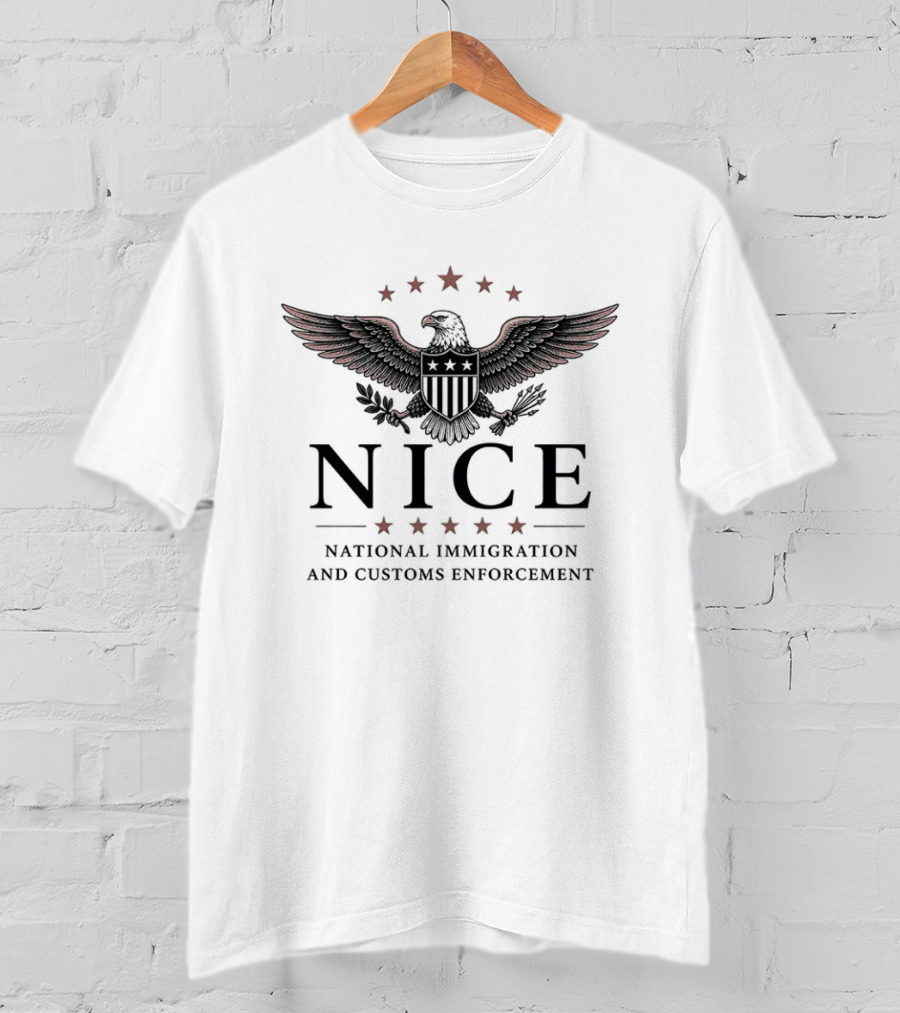 NICE National Immigration And Customs Enforcement Patriotic Eagle T-Shirt