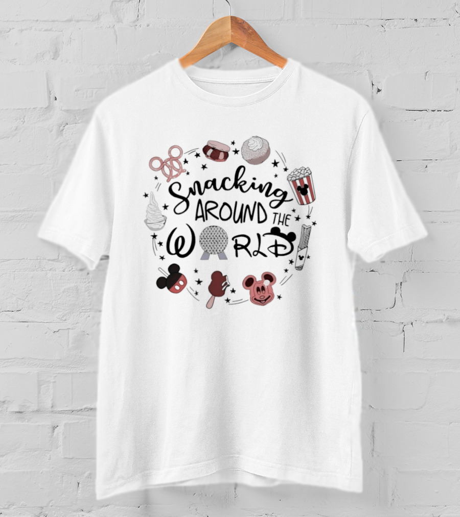 Snacking Around The World Disney Family 2026 Mickey Food Adventure T-Shirt