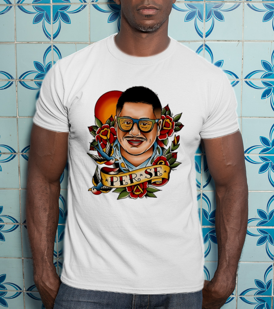 Per Se Old School Tattoo Roses Swallow T-Shirt