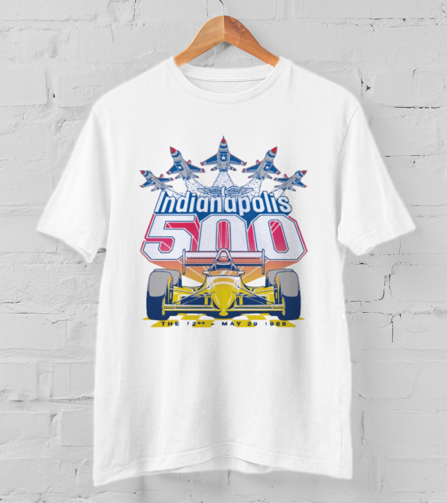 Indianapolis 500 May 29 1988 72nd Race Yellow Racecar And Blue Jets T-Shirt