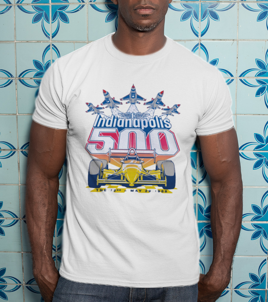 Indianapolis 500 May 29 1988 72nd Race Yellow Racecar And Blue Jets T-Shirt