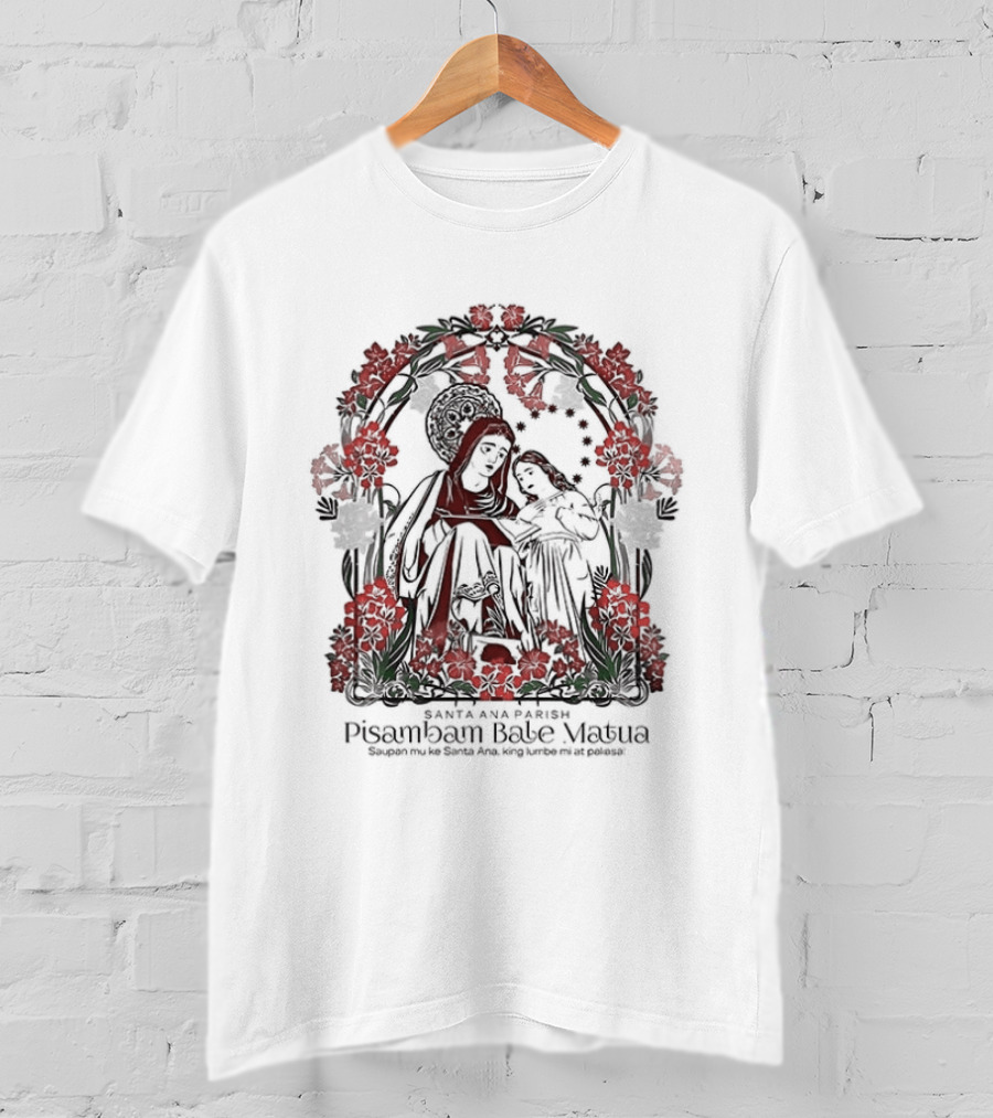 Pisamban Bale Matua Santa Ana Parish Floral Sacred Family T-Shirt